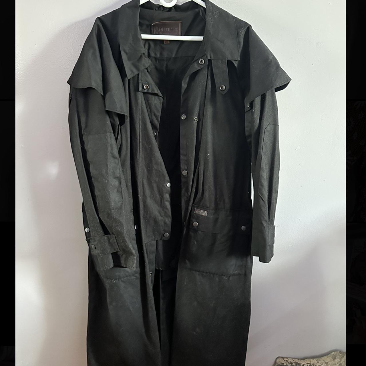 oil slick long duster/trench coat. rarely worn.... - Depop