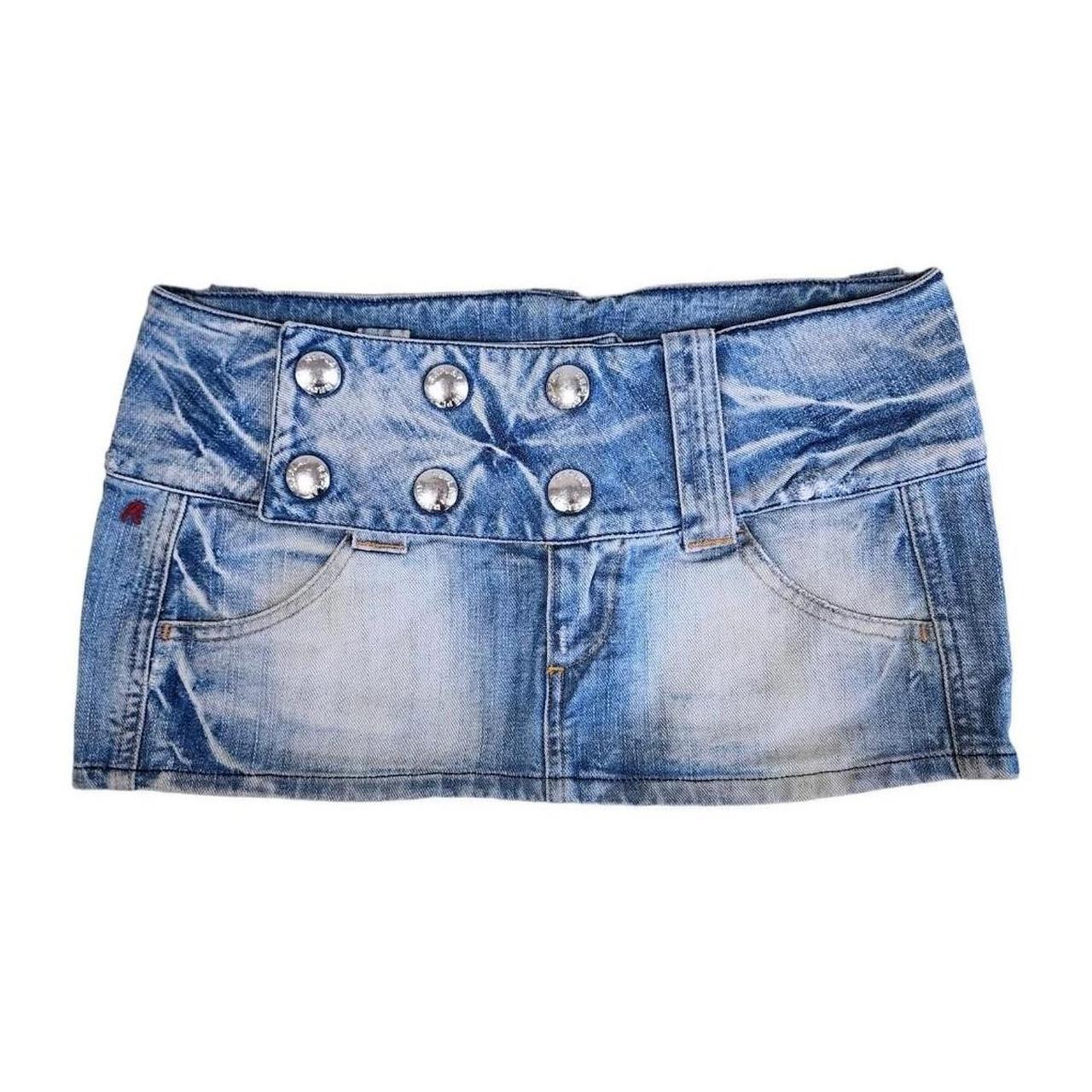 Vintage Y2k Replay micro mini denim skirt size 8uk ,... Depop