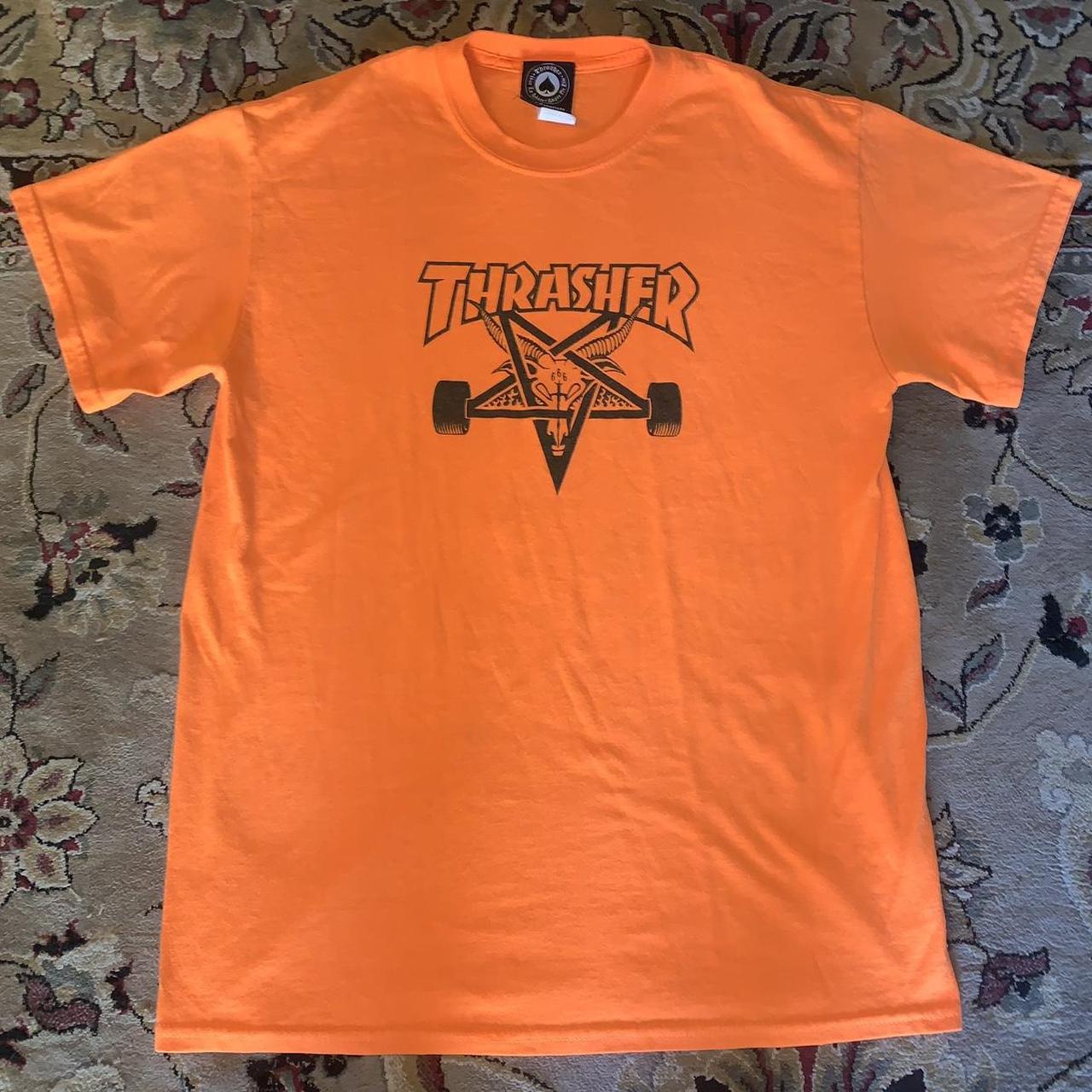 Thrasher skate goat tee traffic cone orange very nice 😎