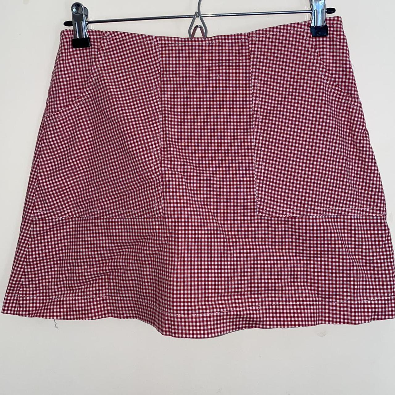 Women's Red and White Skirt | Depop