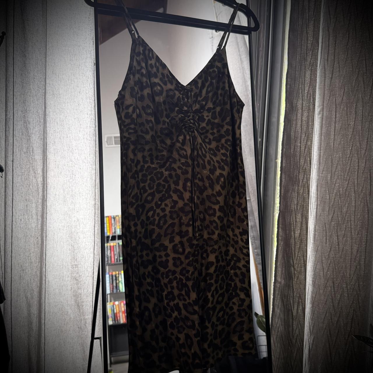 Zara khaki animal outlet print dress