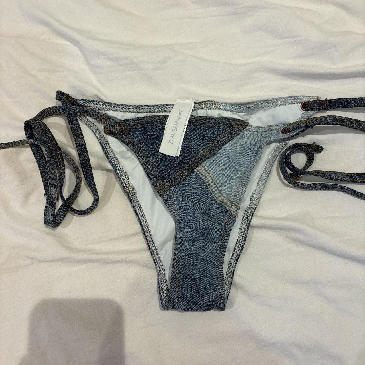 zimmermann denim bikini bottom. brand new without... Depop