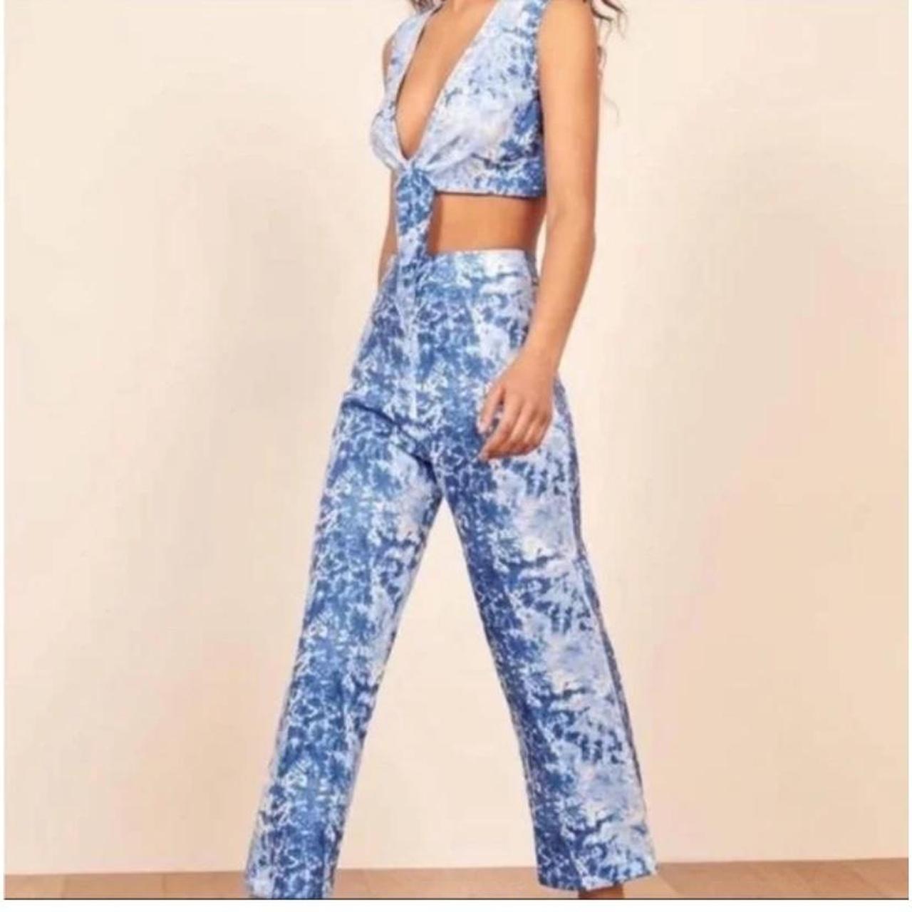 Reformation Linen Shibori Dyed Pant shops Suit