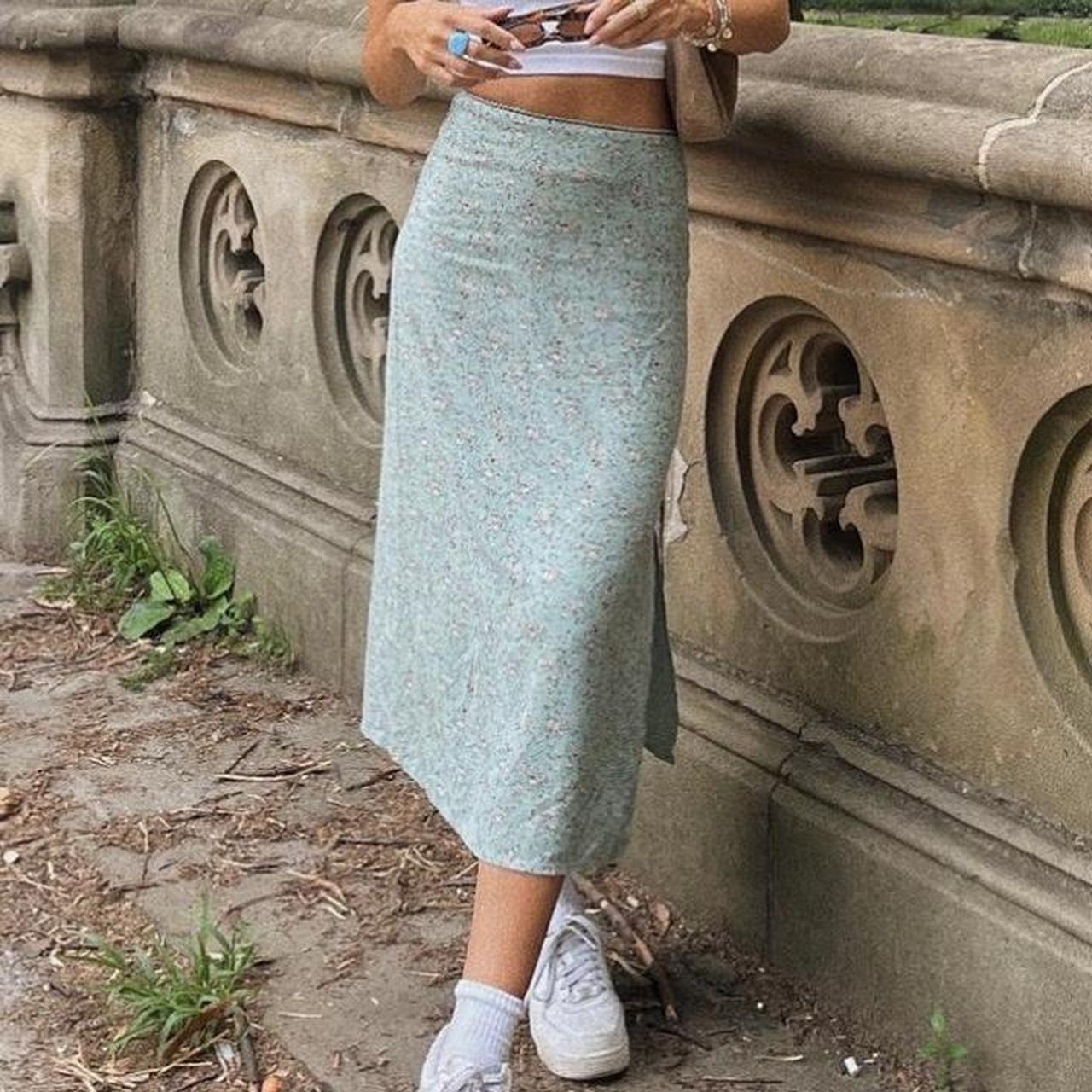 Brandy Melville Mint Midi Skirt Size OSFA Great... Depop