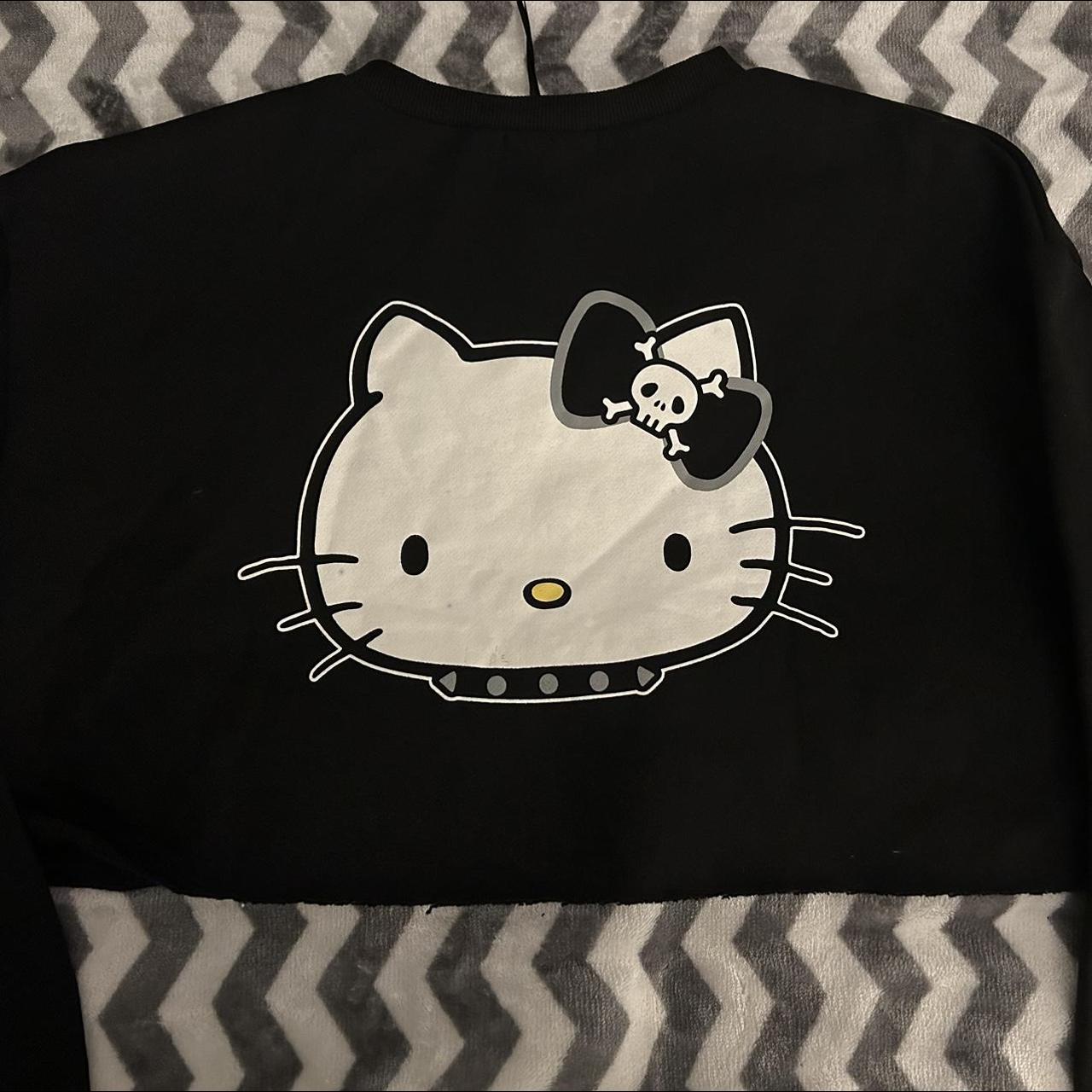 Dolls Kill Emo/Goth Hello Kitty Cropped... Depop