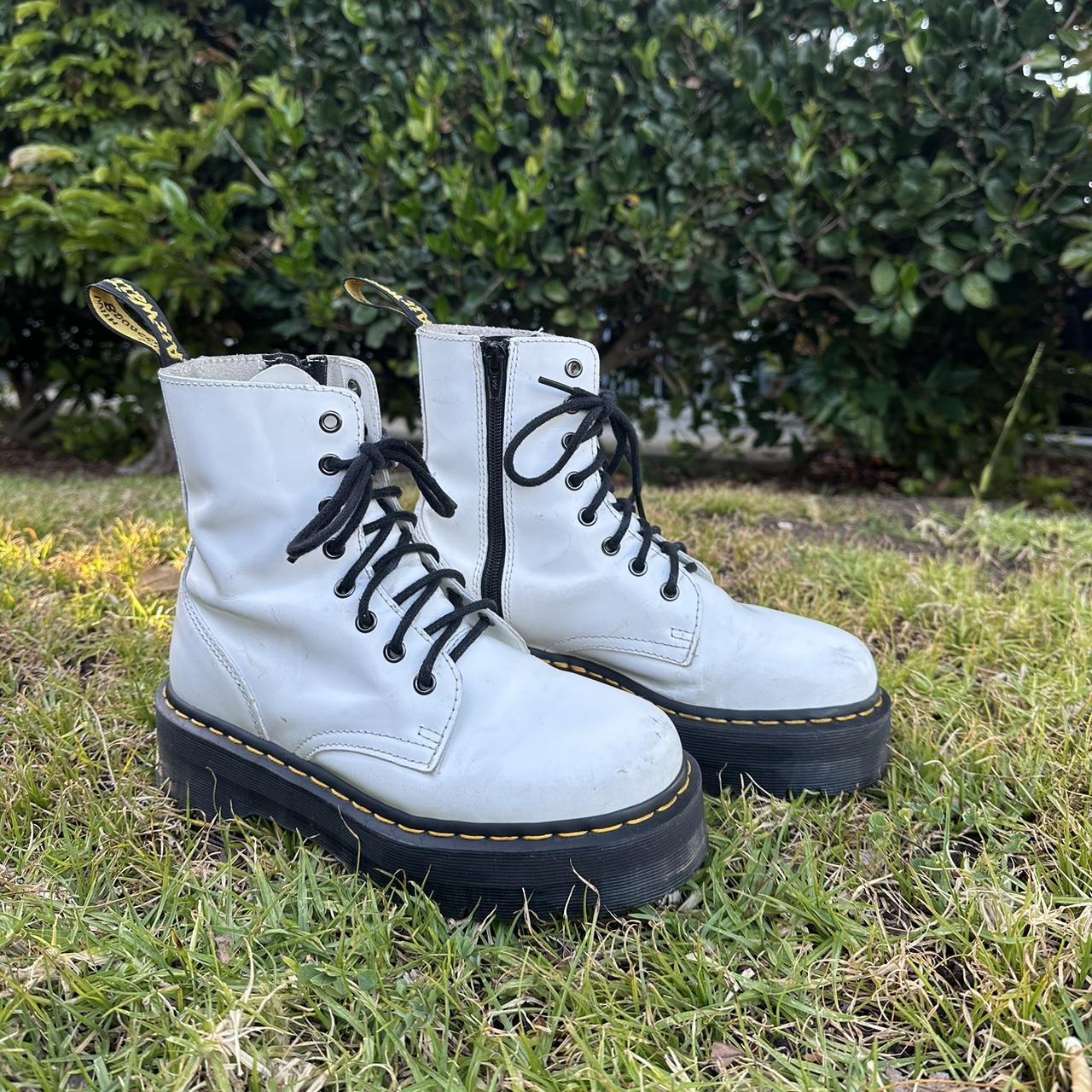 BEAUTIFUL white platform Doc Martens These are so. Depop