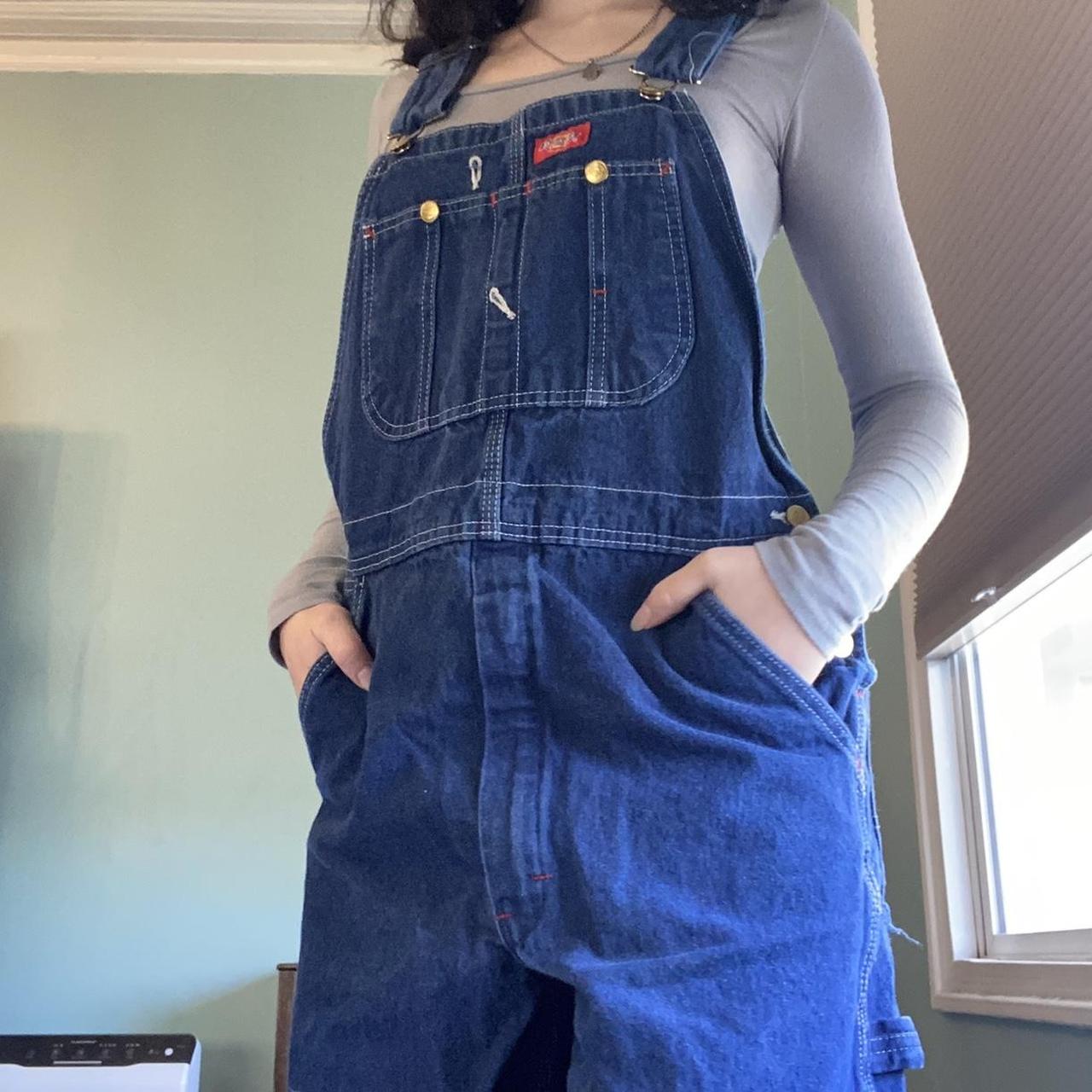 Dickies Women's Blue Dungareesoveralls Depop
