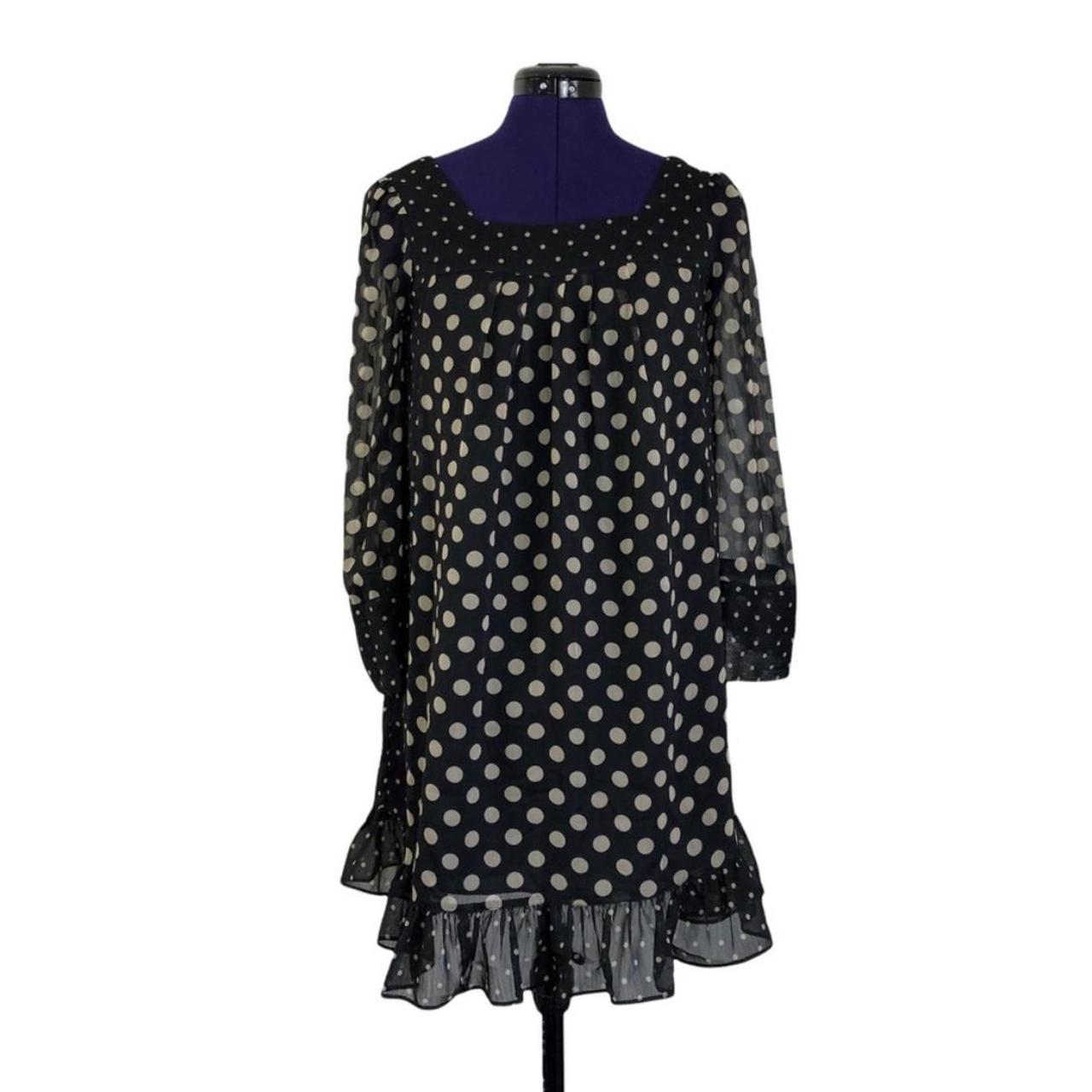 Jovovich Hawk for Target Black Beige Polka Dot Long