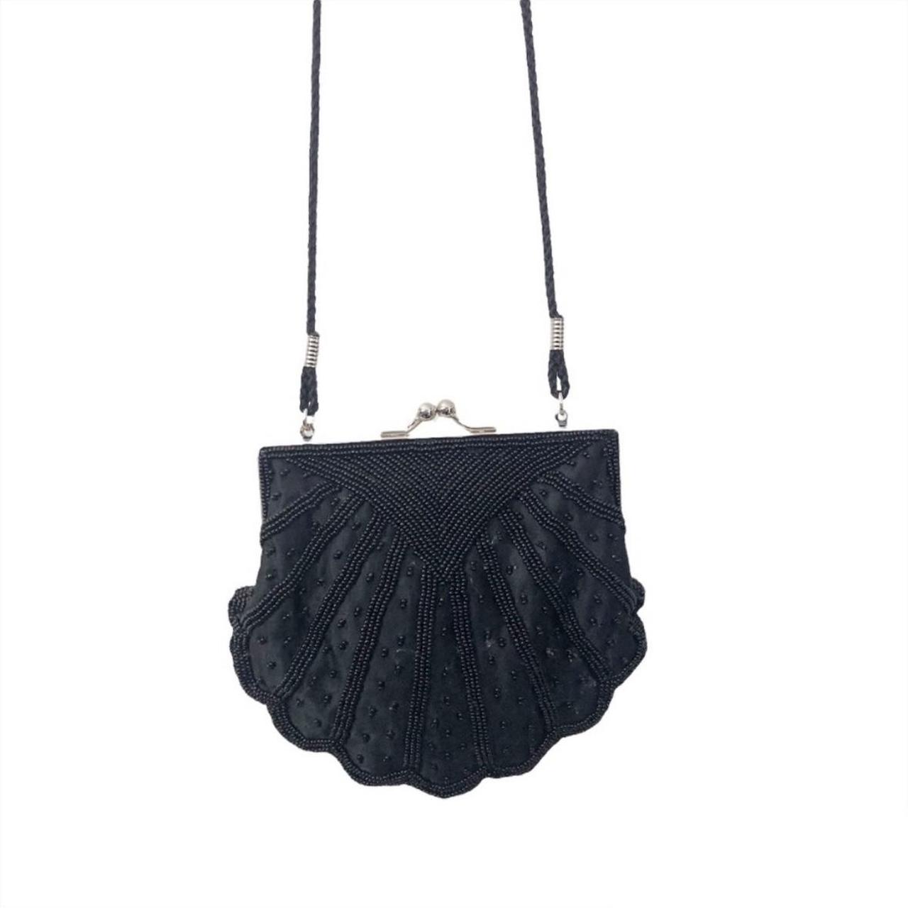 Beaded Hand Bag Black La Regale Evening Purse Vintage Black 