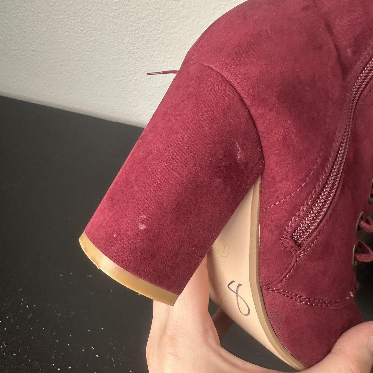 Justfab burgundy booties best sale