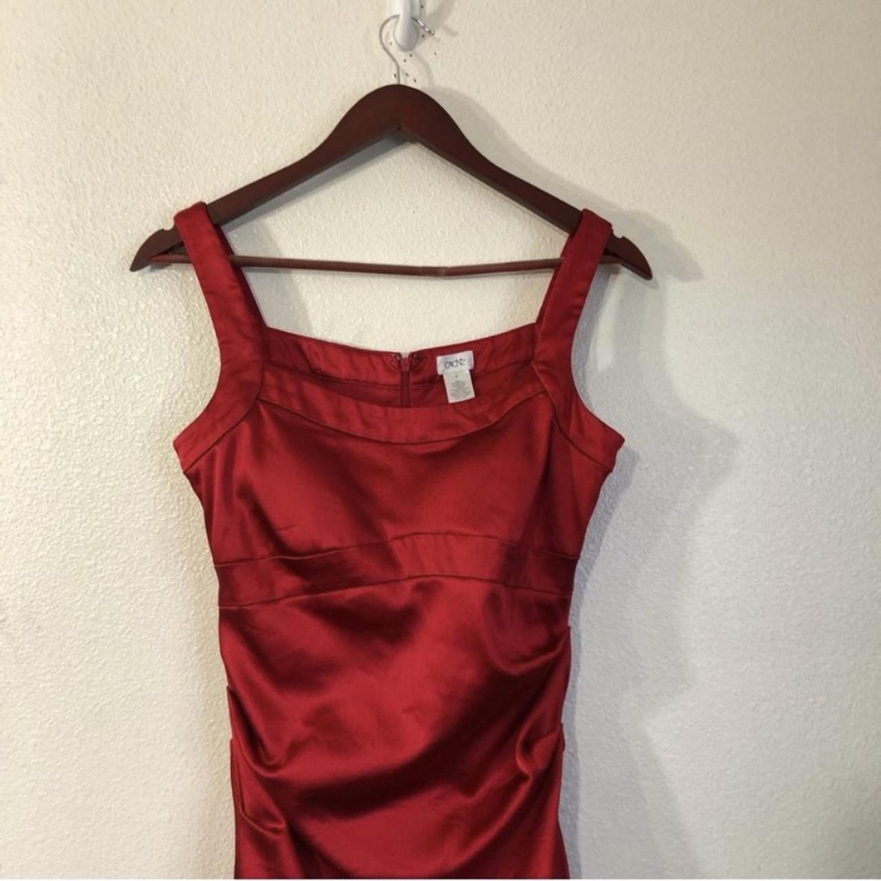 Cache Red Satin Short Sleeve Mini Dress. Size 6. Depop