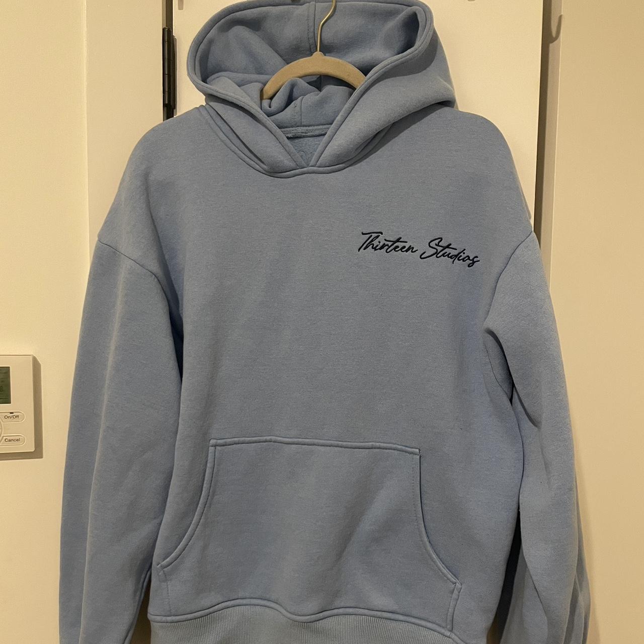 Thirteen Studios Ice Blue Hoodie Depop