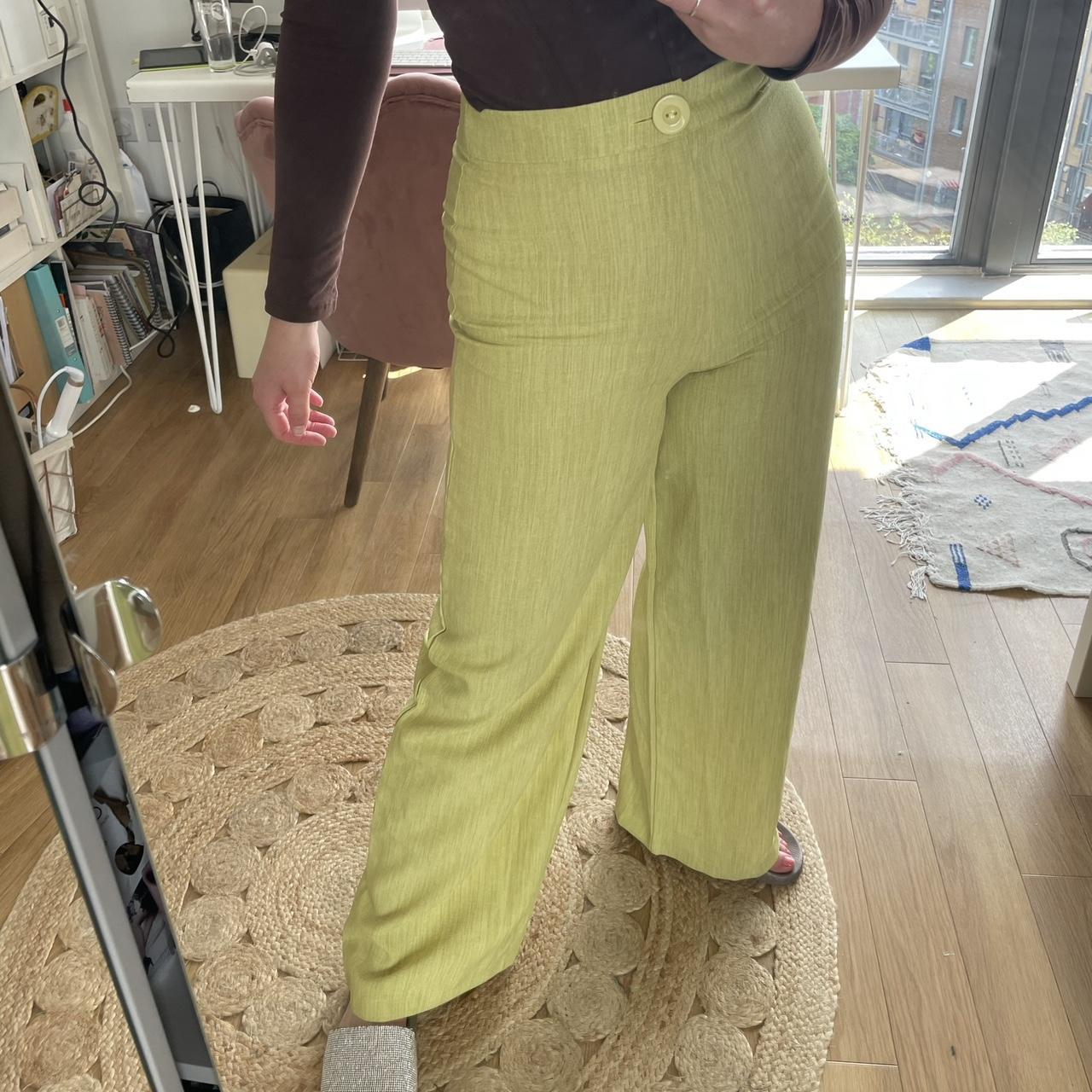 Light Green trousers Wide leg Can be worn smart Depop