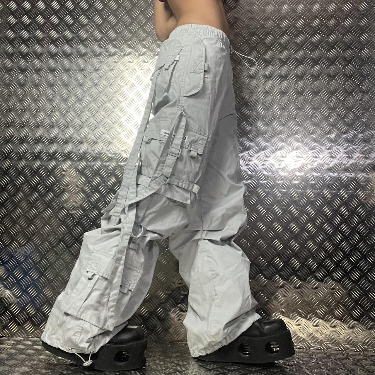Grey cargo octopus trousers With little straps all... - Depop