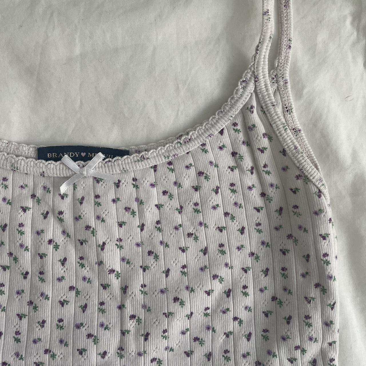 Super cute floral baby pink cropped tank top from... Depop