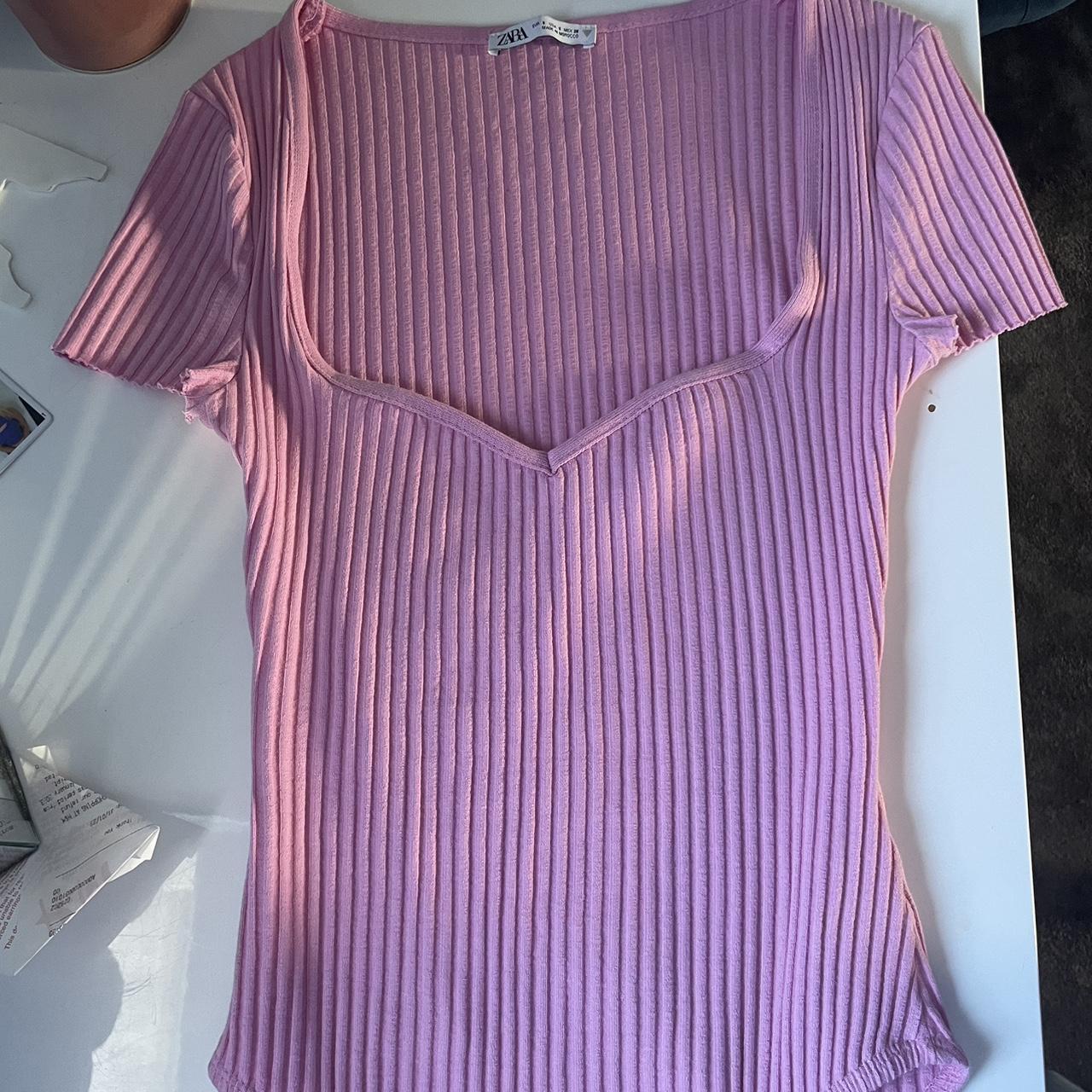 Zara Women's Pink Bodysuit Depop