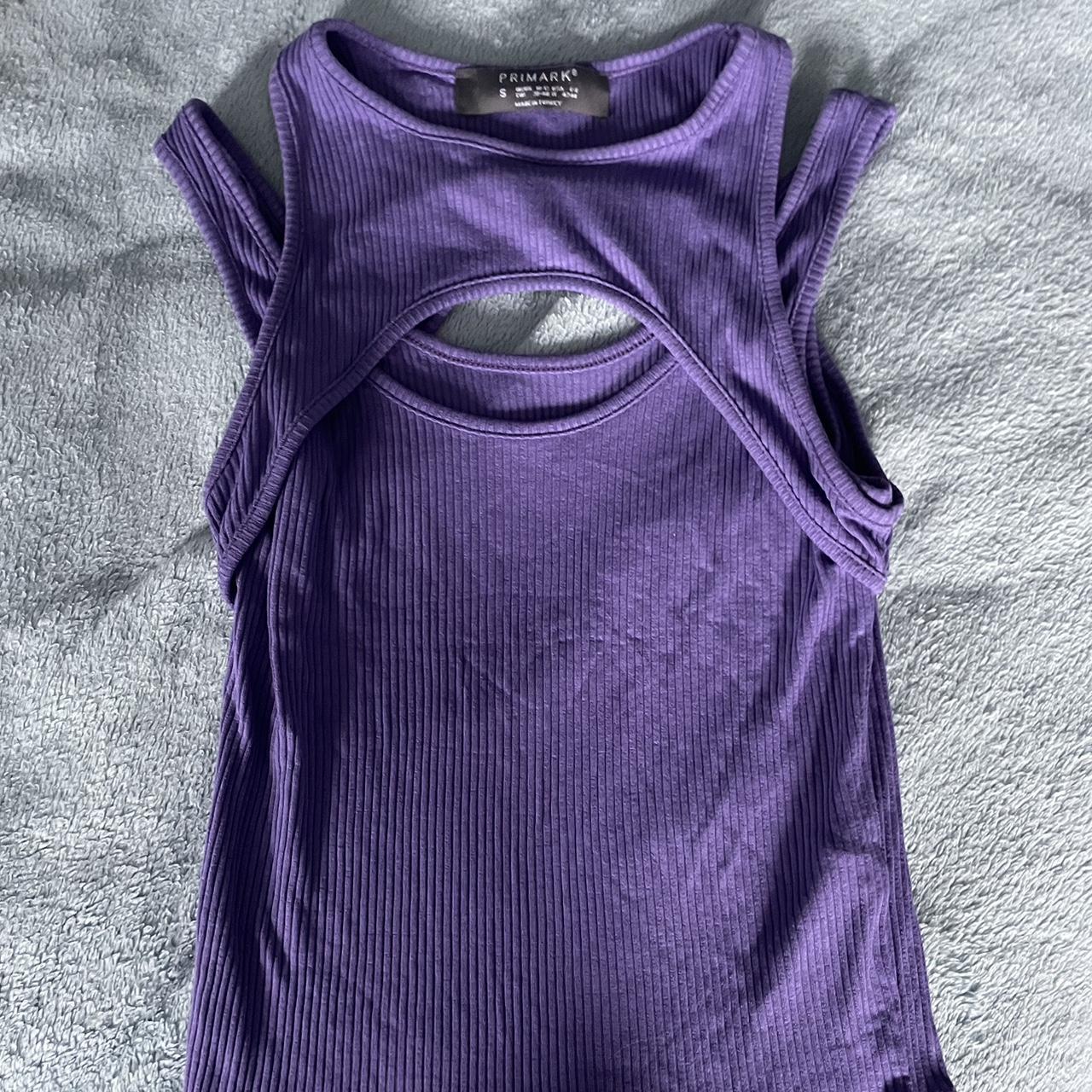 Purple primark vest top with cut outs UK 8 Brand... - Depop