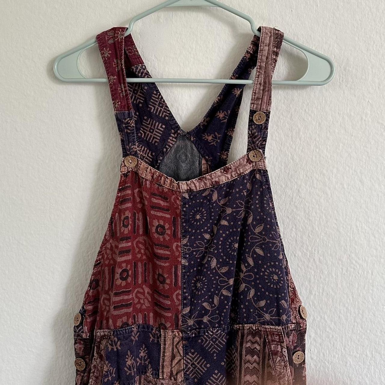 Vintage Multi Colored/Fabric overalls S Selling... Depop