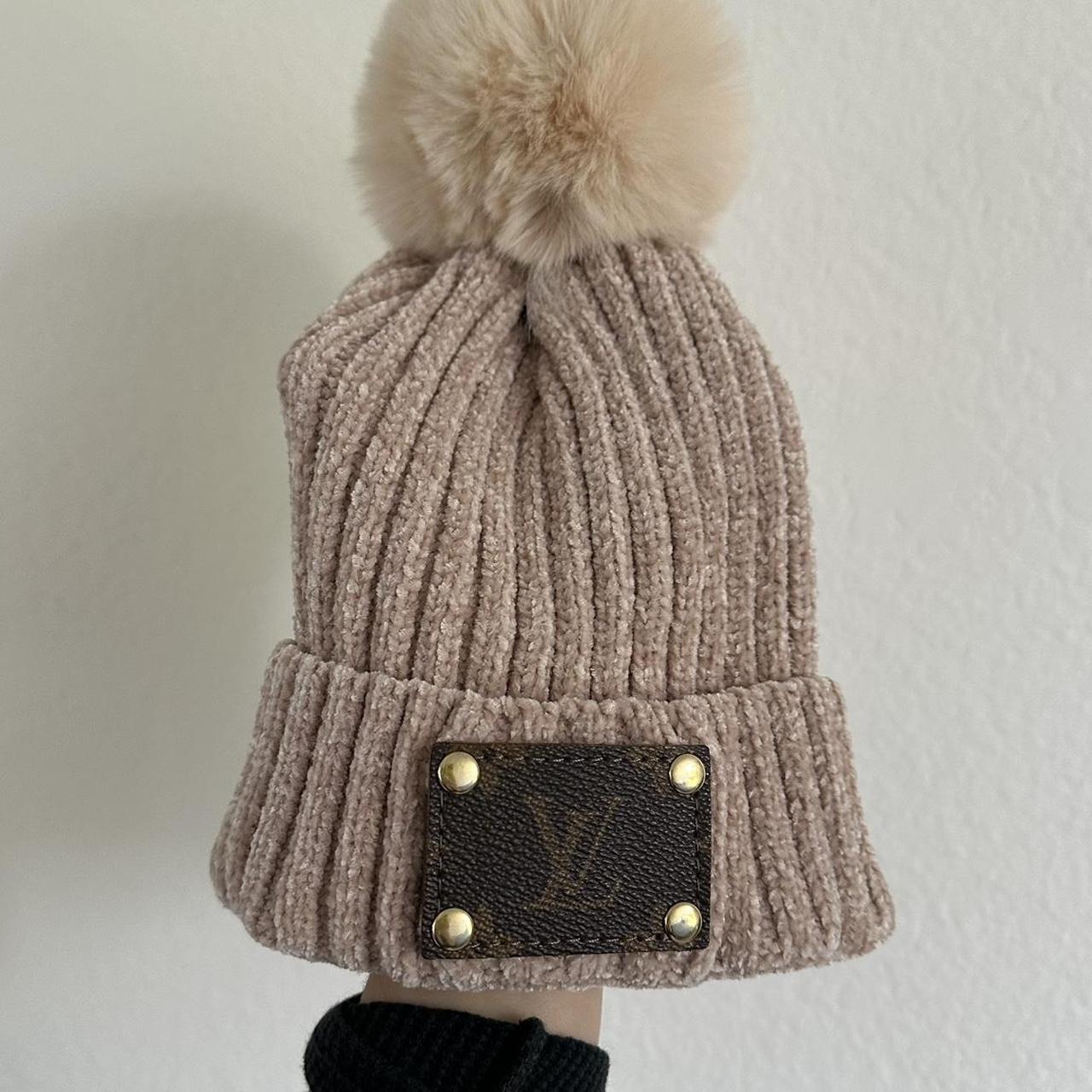 louis vuitton beanie w/puff Super soft in new... - Depop