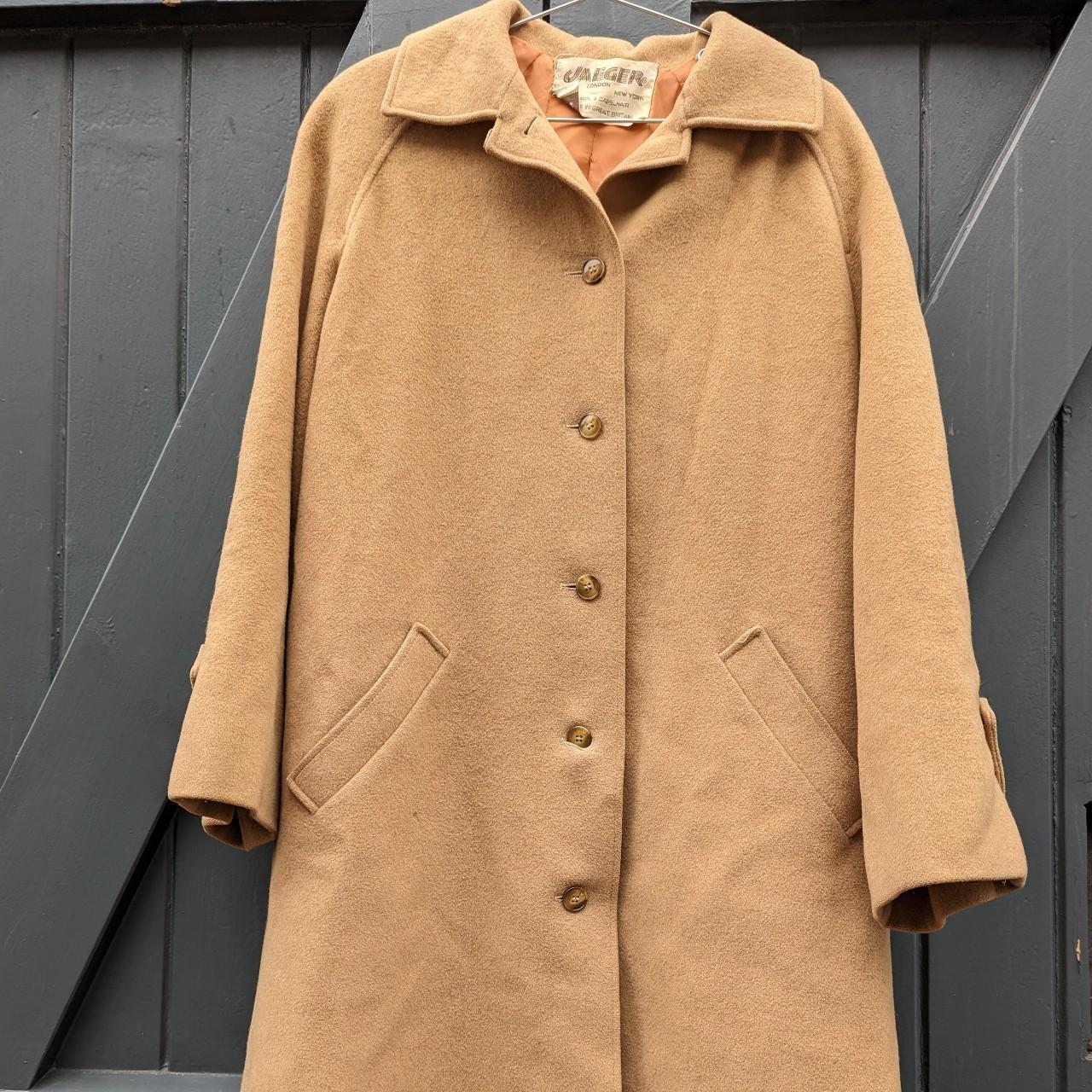 Vintage 1970s Jaeger Wool & Camel Hair Coat Size:... - Depop