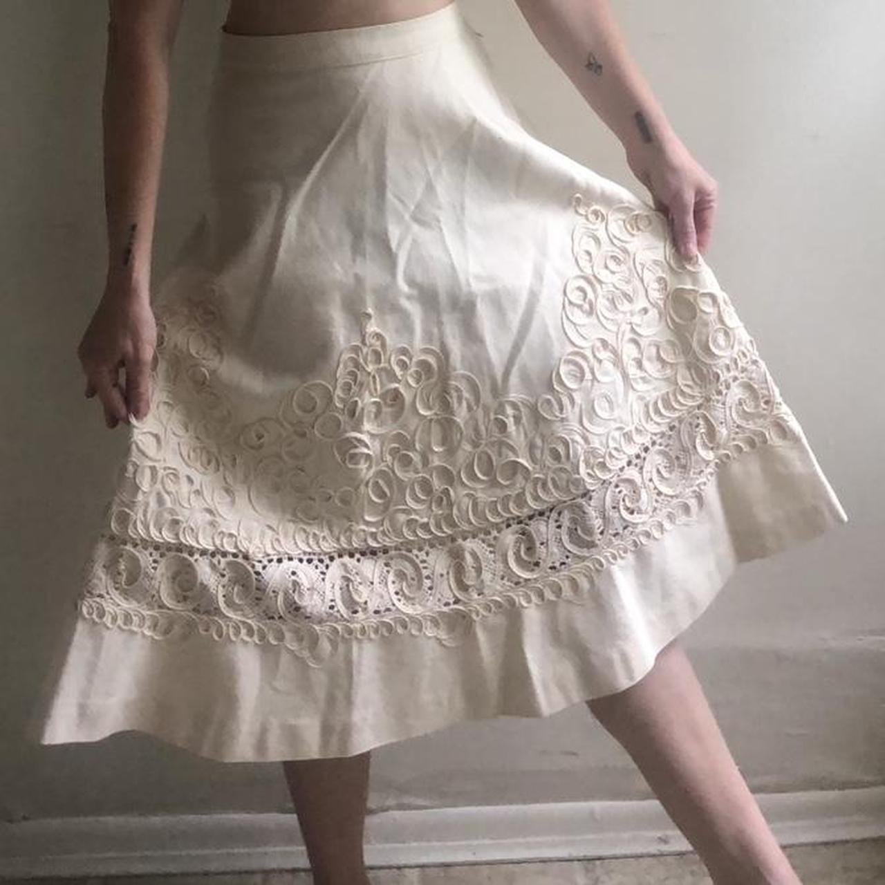 White linen 2024 skirt 70s