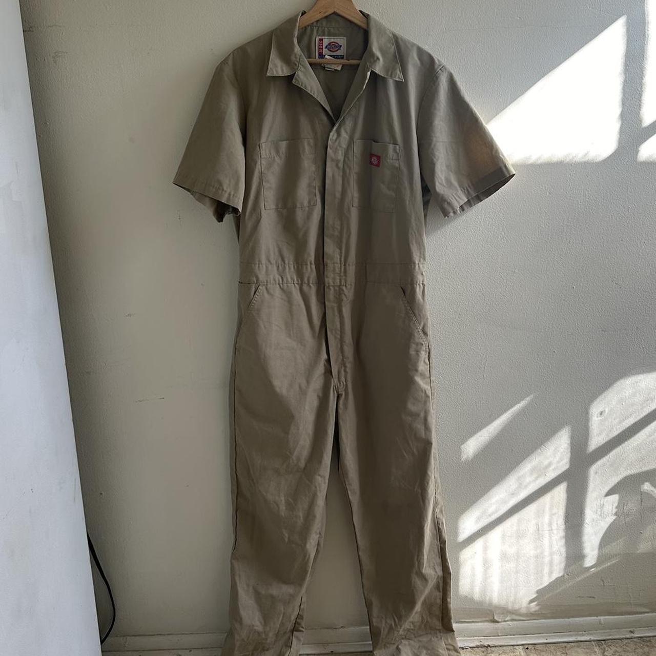 Mens medium dickies tan coveralls cotton poly blend Depop