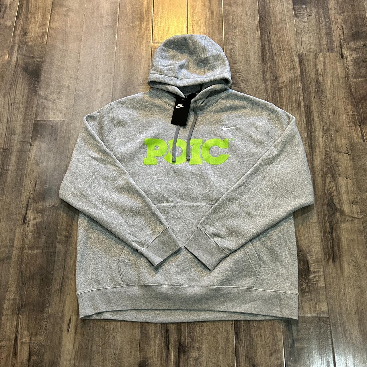 Nike Embroidered Check Grey Pullover Sweatshirt Depop