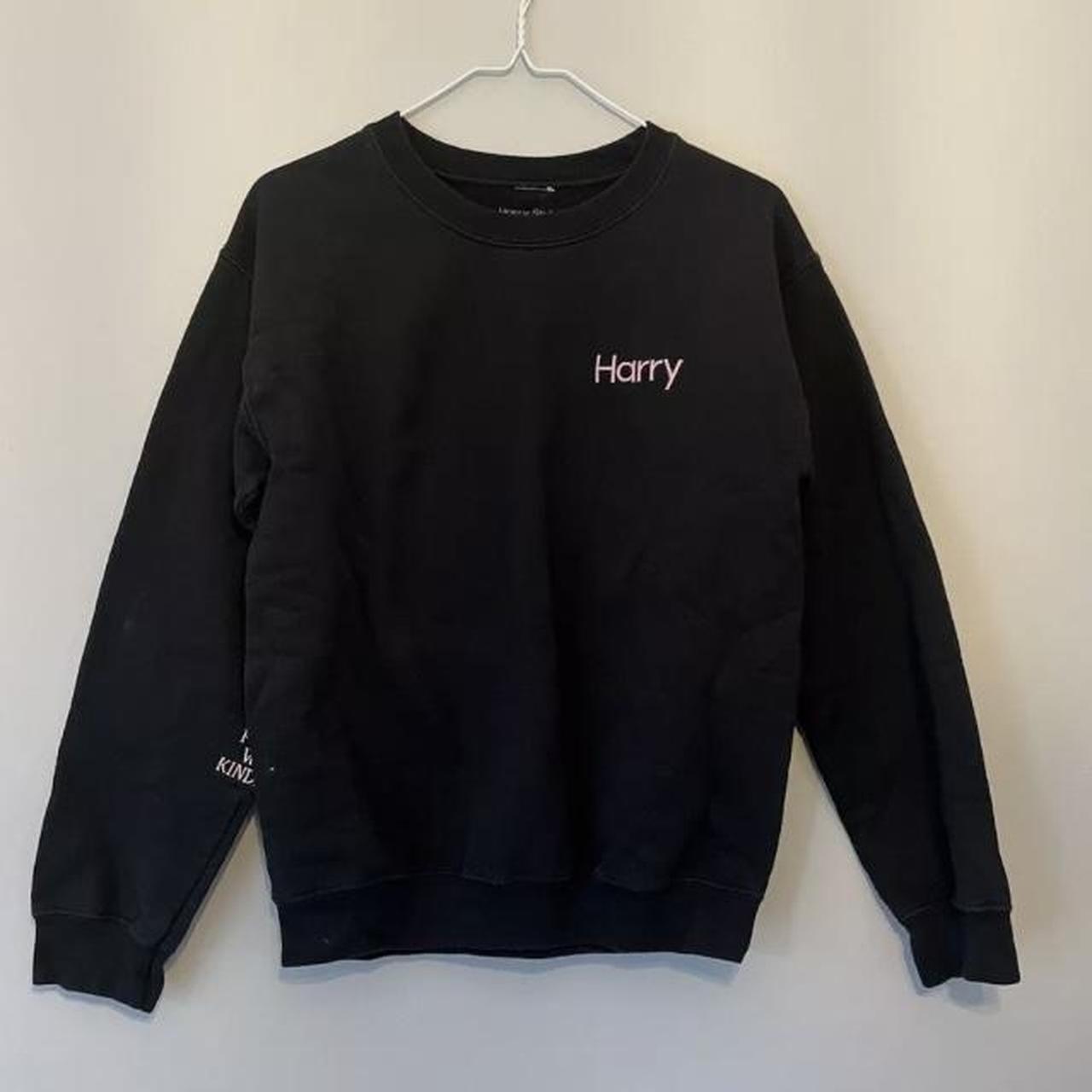 Harry styles merch pink good and black sweatshirt