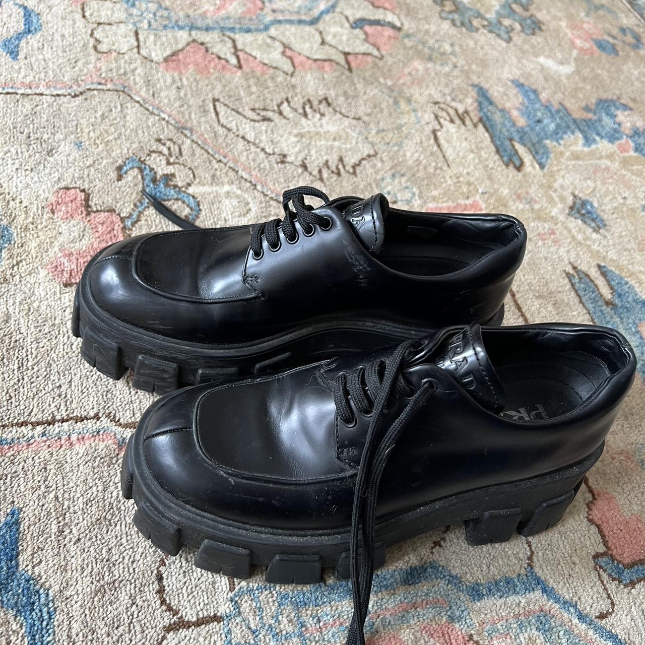 Prada oxford platform shoes best sale