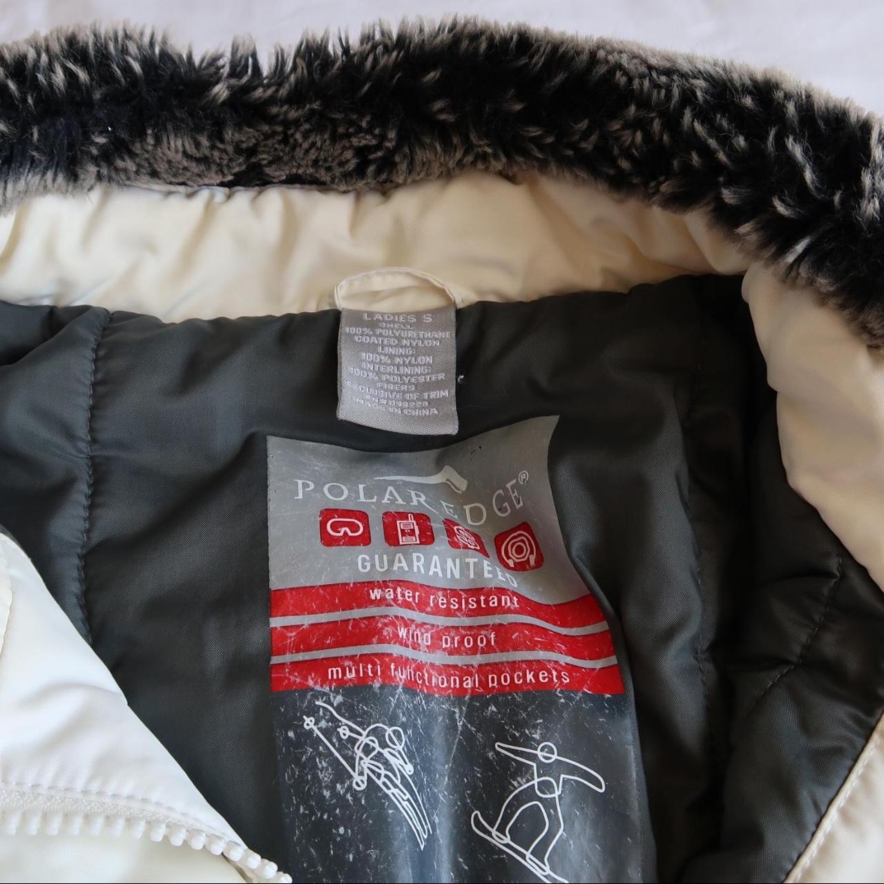 white polar edge ski jacket flaws: obvious stains... - Depop