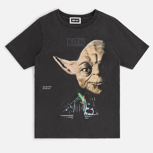 Kith Star Wars Kids Yoda Vintage Tee Black - Depop