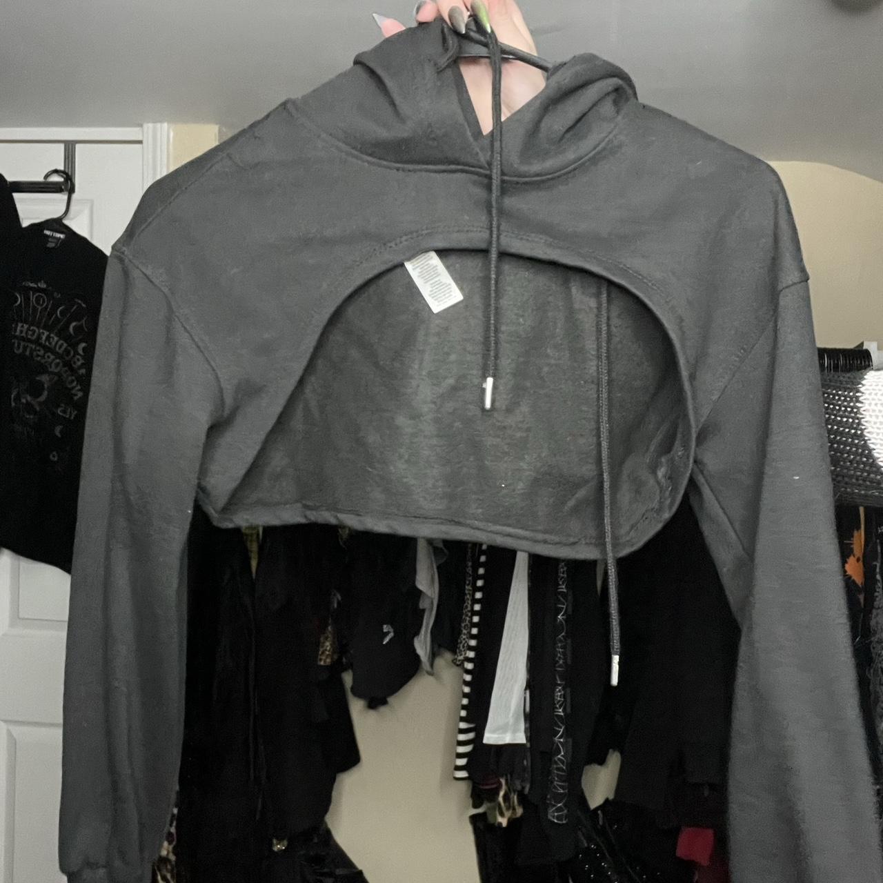 Super cropped black hoodie. Size small. Tags for... - Depop