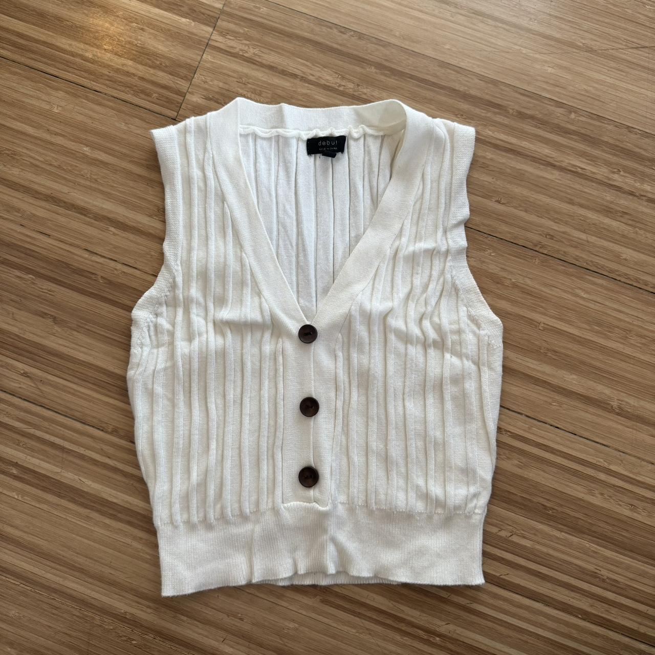 cute little white tank top / vest s/m but more like... Depop
