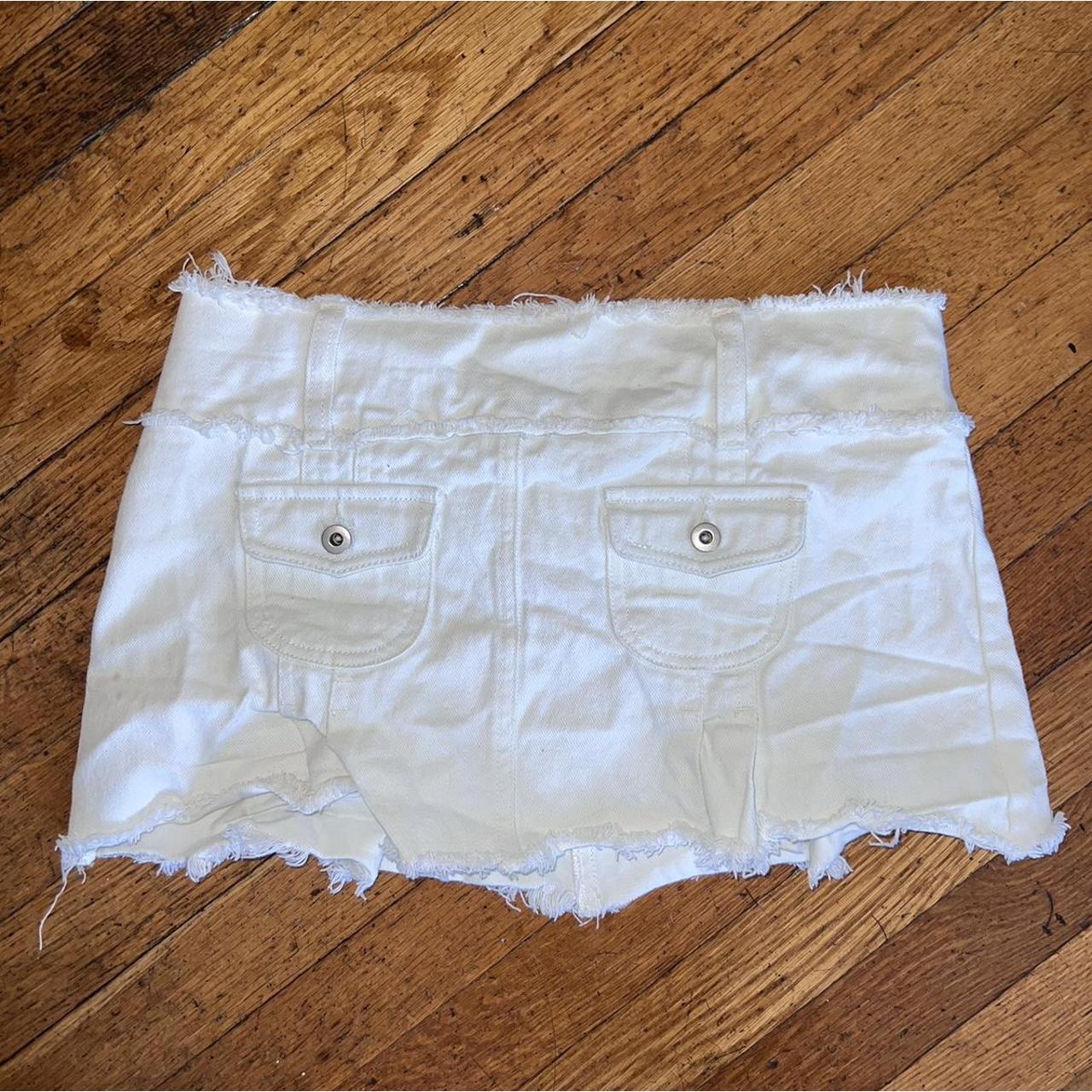 I.AM.GIA low rise denim white skirt Size small Has... Depop