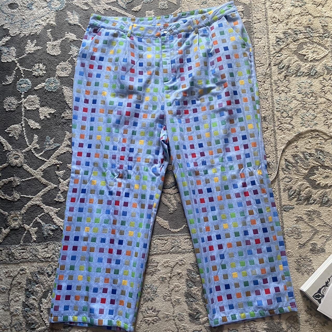 FASHION BRAND COMPANY BLUE PANTONE LINEN PANTS SIZE... Depop