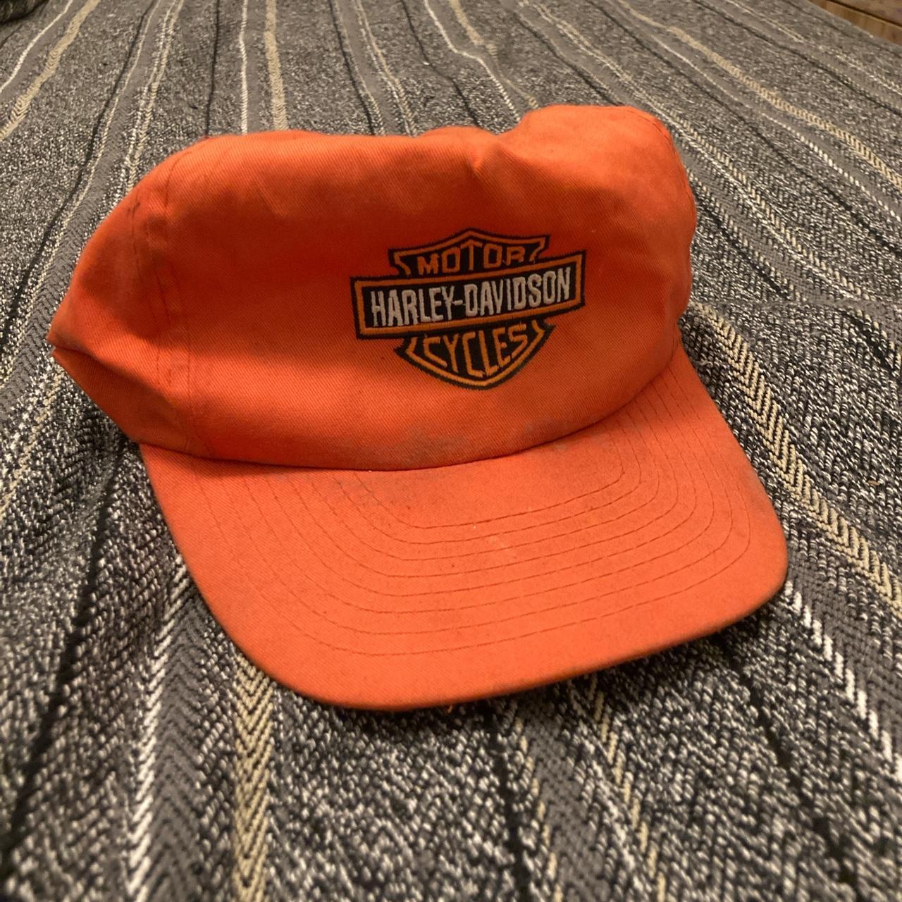 Harley Davidson Men's Orange and Black Hat