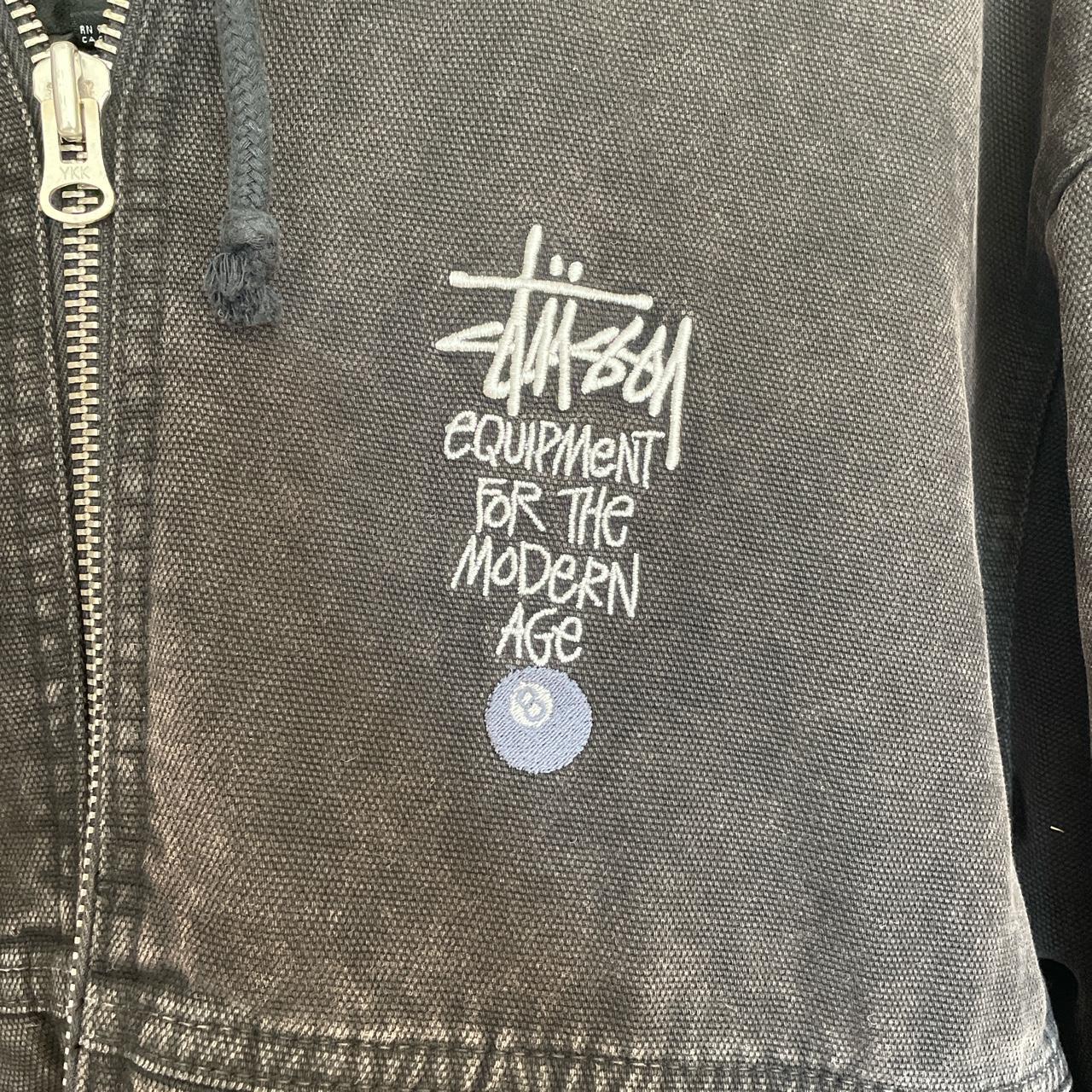 Stüssy Workwear Jacket in a washed Charcoal... - Depop