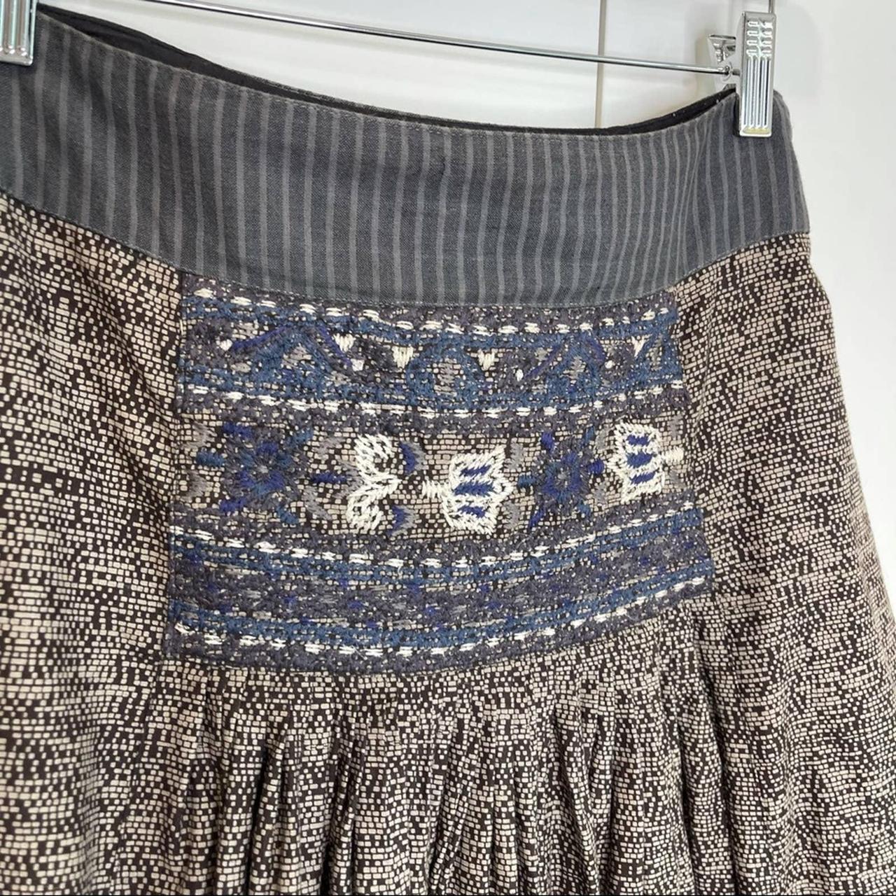 Noa Noa Women's Blue and Brown Skirt | Depop