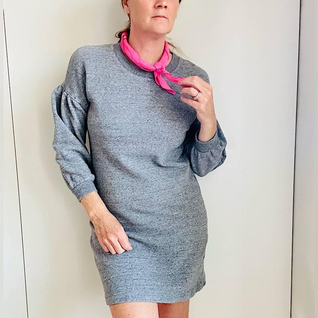 madewell bubble sleeve sweater dress