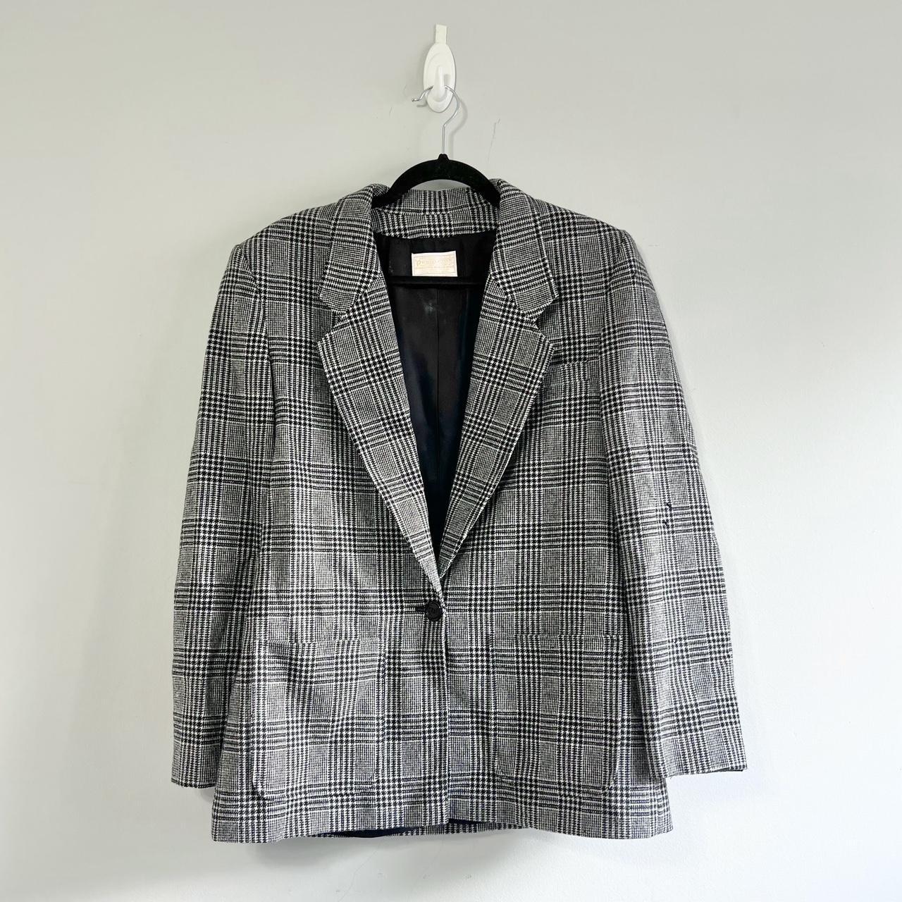 Pendleton 100% virgin wool gingham blazer with... - Depop