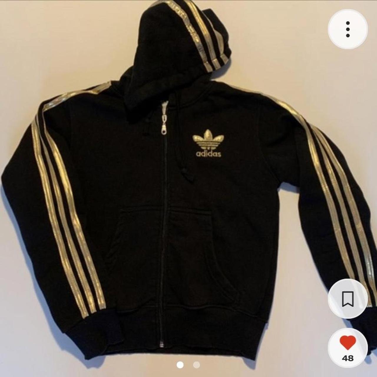 Adidas black and store gold hoodie women's