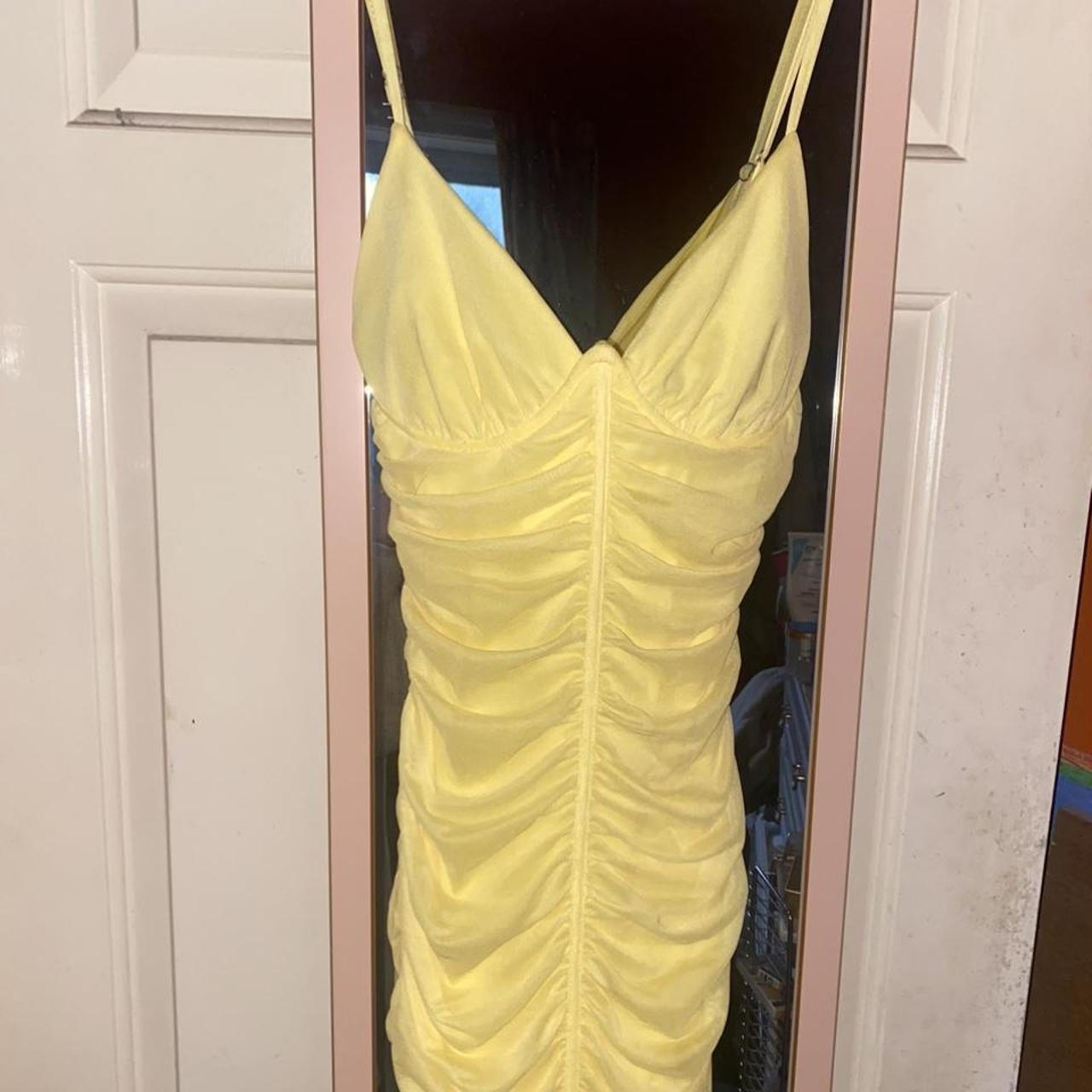 Shein yellow mini mesh dress. Size M will fit fit an... - Depop