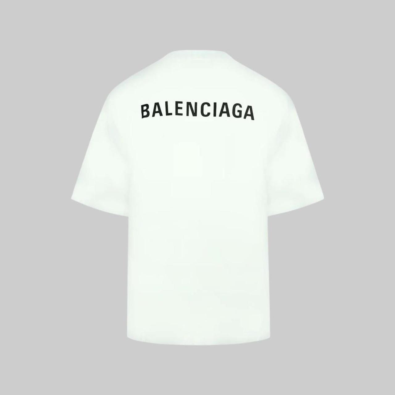 Balenciaga Men's Black And White T-shirt 