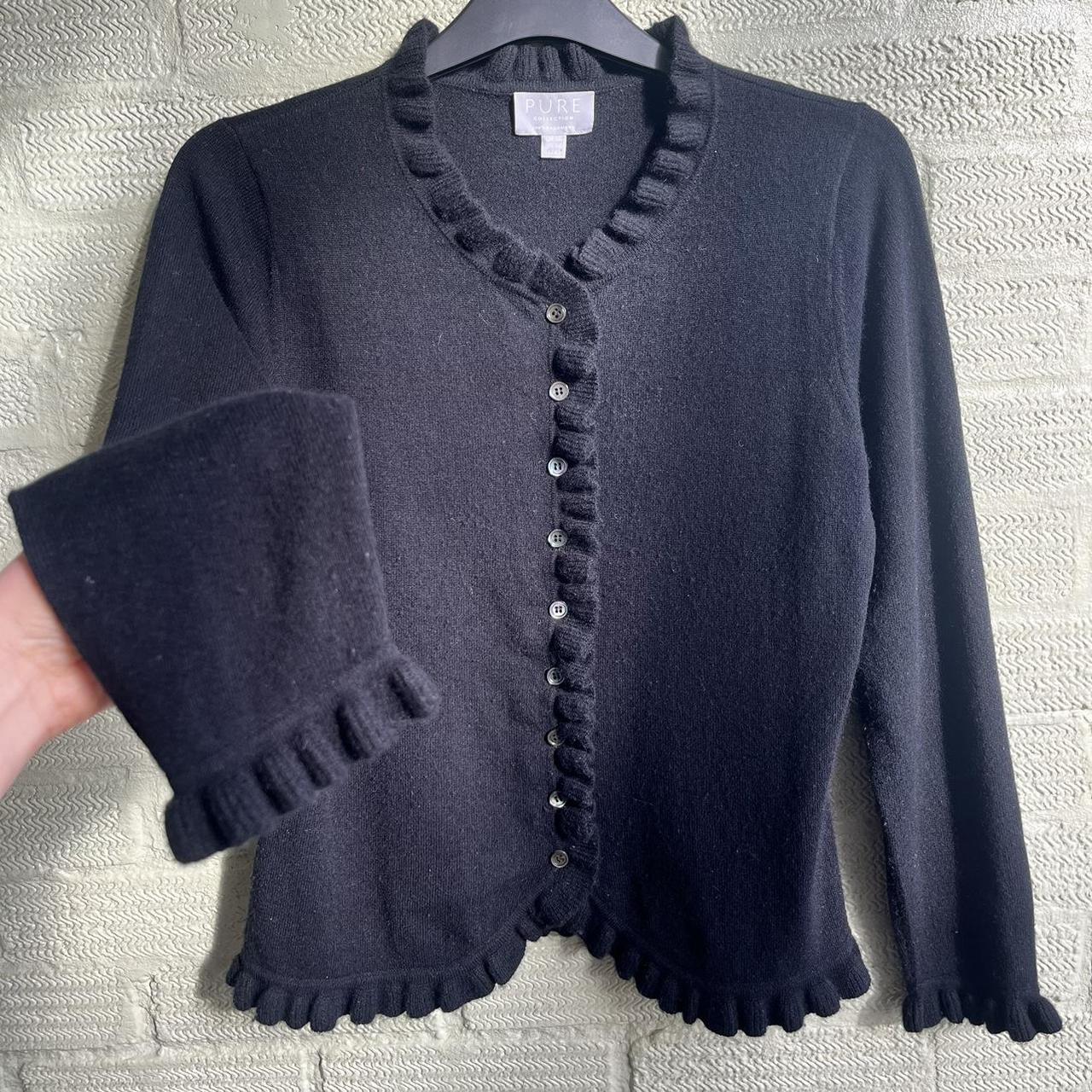 Cashmere ruffle clearance edge cardigan