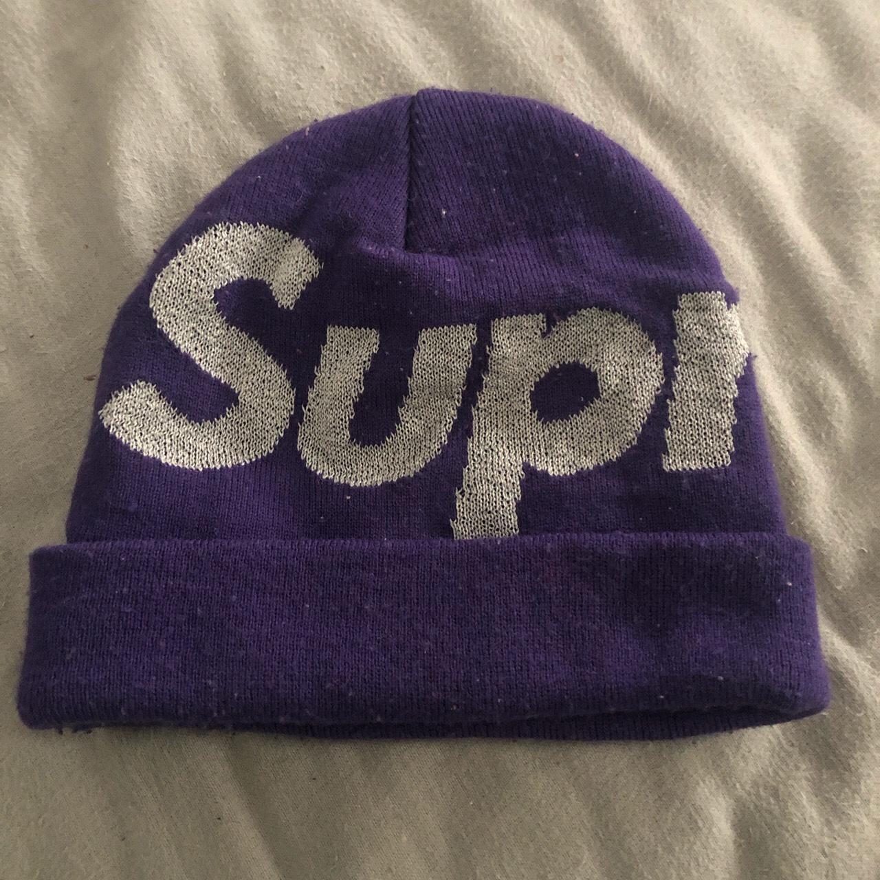 Supreme reflective hotsell big logo beanie