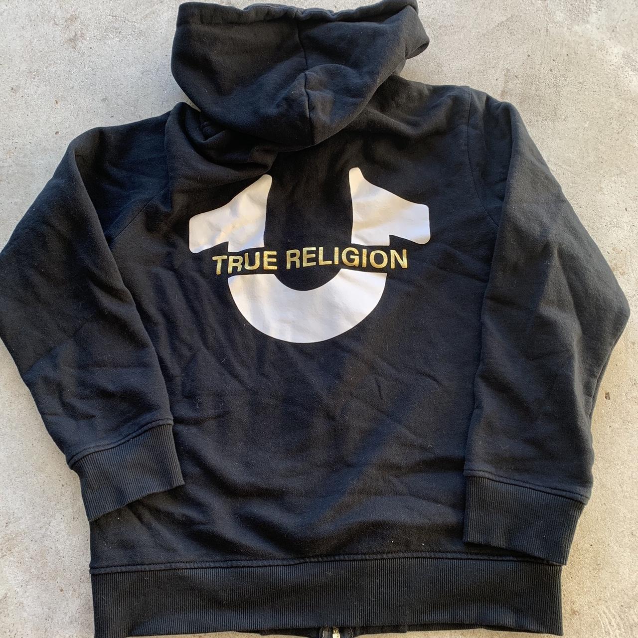 True Religion Hoodie 🖤 Size Medium, measures 25L x... - Depop