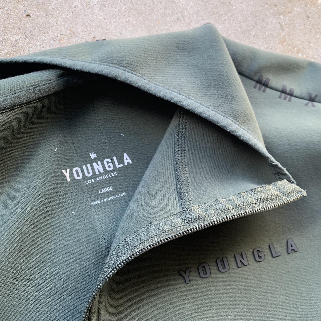YoungLA Zip Up 💚 Size Large, measures 28 length 22... - Depop