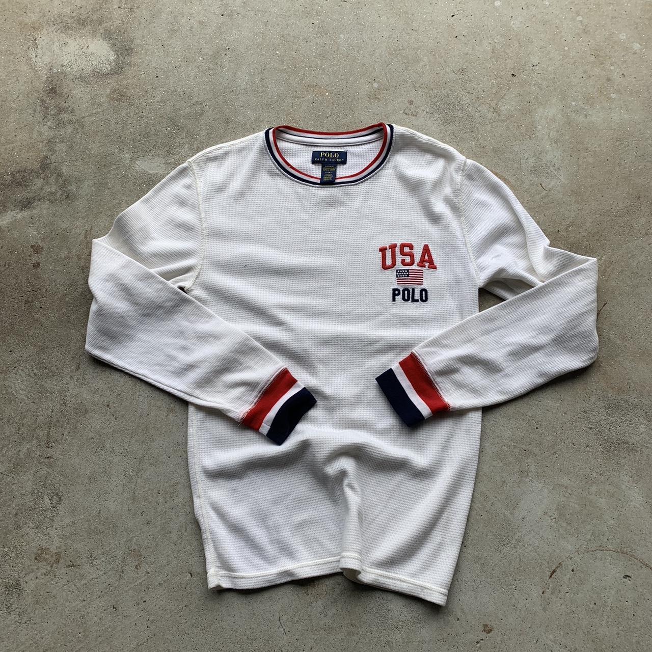 Polo Ralph Lauren USA Flag Longsleeve 🤍 Size Small,... - Depop