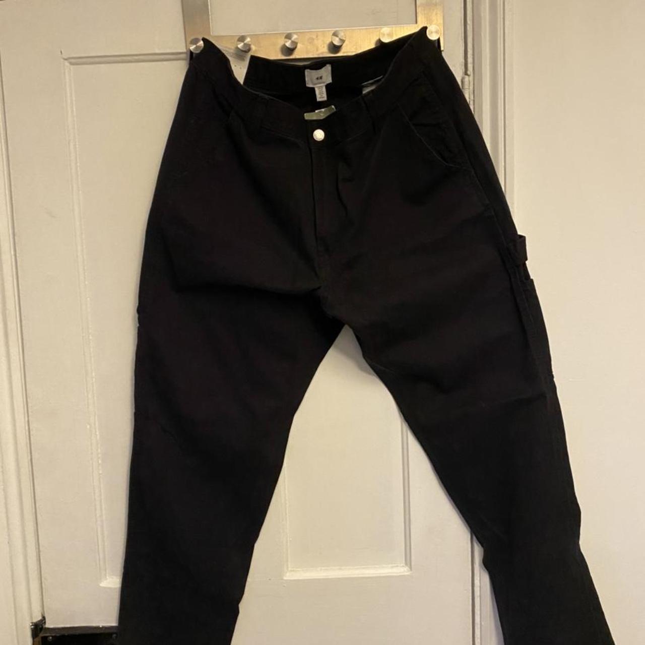 H&M Relaxed Fit Black Trousers W34 (NEW WITH... Depop