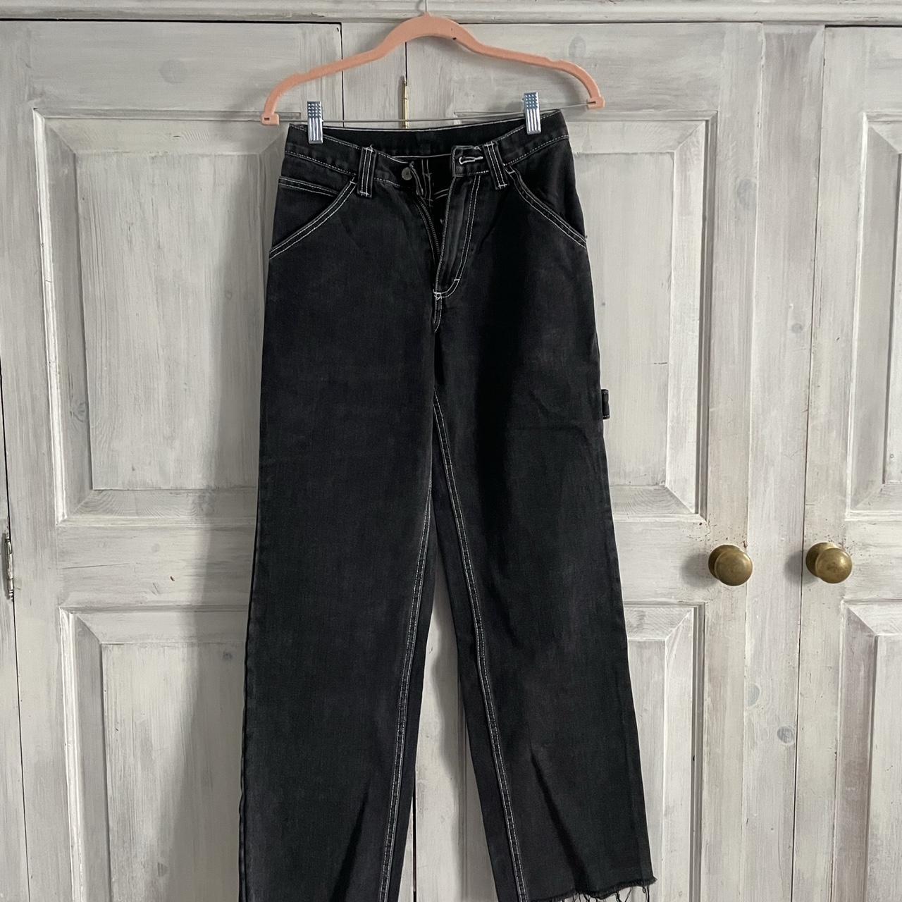 Brandy Melville Women's Black and Grey Jeans Depop